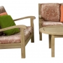 set 95 -- marina del rey (2-seater,3-seater,armchair,ottoman,coffee table) & 20 inch round side table (tb-k018) - red